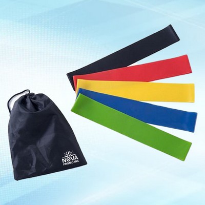 5-Piece Yoga Resistance Band Set with Storage Pouch for Versatile Compact Workout Solutions