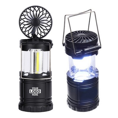 Rechargeable Camping Fan W/ LED Light