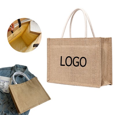 Natural Linen Reusable Shopping Bag