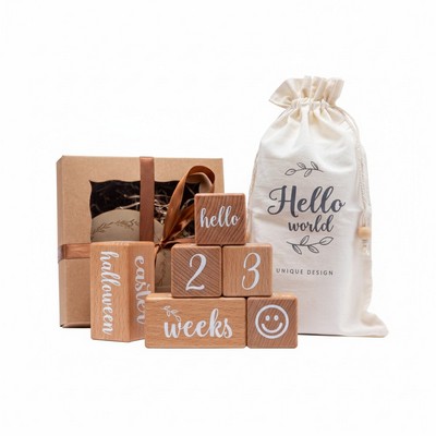 Wooden Baby Monthly Milestone Discs First Year Photography Props