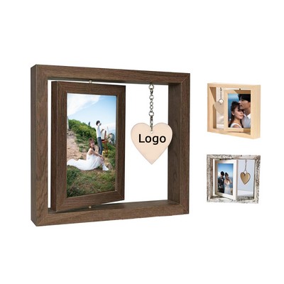 Creative Double Sided Rotating Wooden Photo Frame