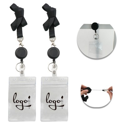Retractable Badge Holder with Lanyard Set