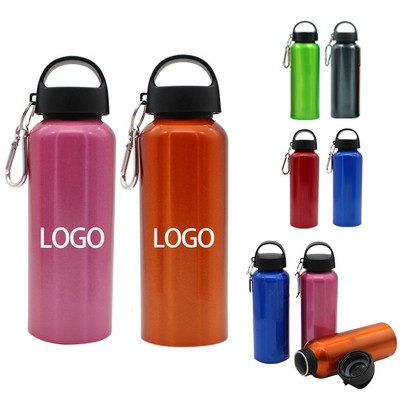 17-Ounce Aluminium Sports Water Bottle With Leak-Proof Twist-Top And Metal Clip