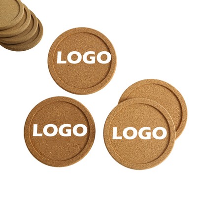 Round Cork Heat-Resistant Coaster