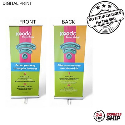 24Hr Express Ship- Premium Retractable Pull Up Banner Double sided Graphics (33.5"x79")