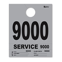 9000-9999 Heavy Brite™ Gray Premium Service Dispatch Number Tag