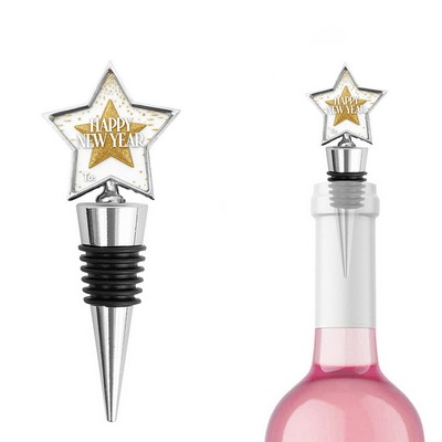Star Resin Sticker Metal Wine Stopper