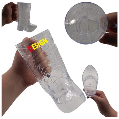 17OZ Clear Boot Plastic Cowboy Cup
