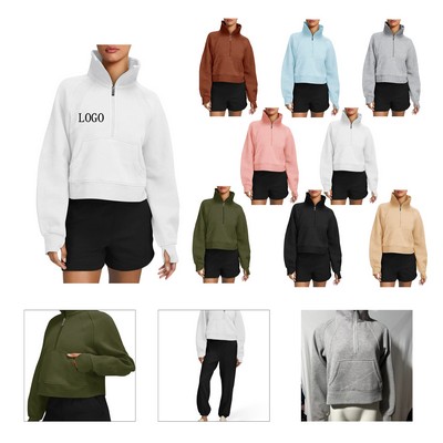 Women's High Neck Pullover Sweatshirt