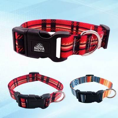 5/8-Inch Wide by 14-Inch Long Pet Collar with Adjustable Buckle Release and Sublimation for Style