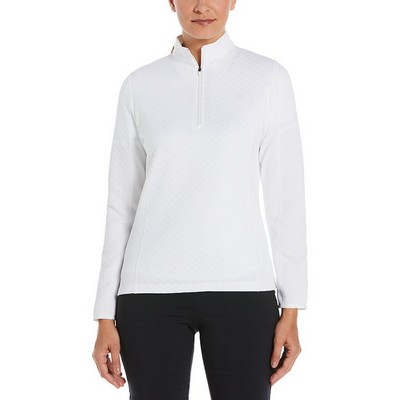Callaway Ladies Diamond Quilted Fleece 1/4-Zip