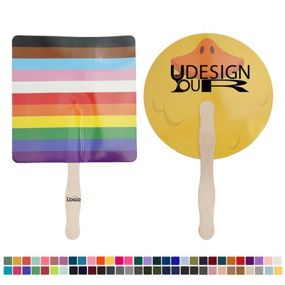 Paper Fan with Wooden Handle