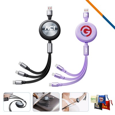 FlexPull 3in1 15W Retractable Fast Charging Cable