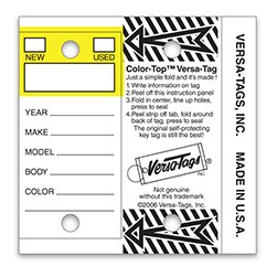 White/Yellow Self-Protecting Key Tag