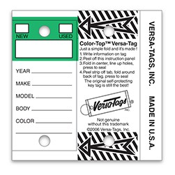 White/Green Self-Protecting Key Tag