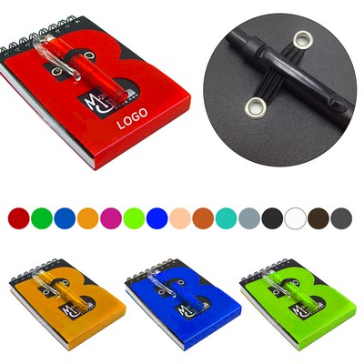 Pocket Notebook Spiral Bound Jotter W/Pen