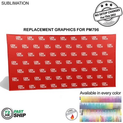 72Hr Fast Ship - Replacement Graphics for 15'w Straight Wall Tension Fabric w/Velcro® on the back