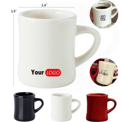 12oz Curved Ceramic Mug with Wide Mouth