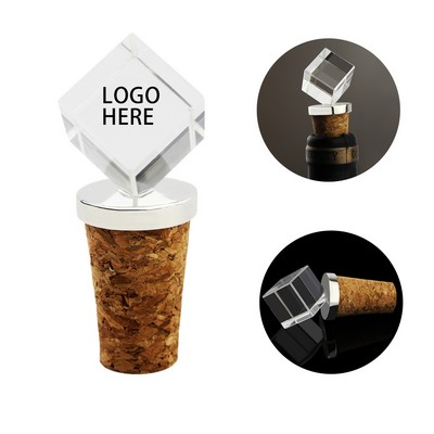 Square Crystal Wine Cork Stopper