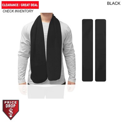 Black Scarf, Ultra Soft and Smooth Microfleece Fabric, Blank Only (8"x60")
