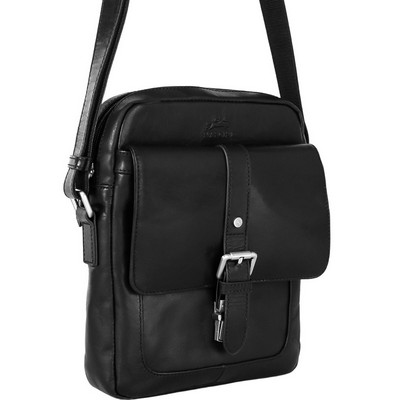 Buffalo Leather Crossbody Bag Black
