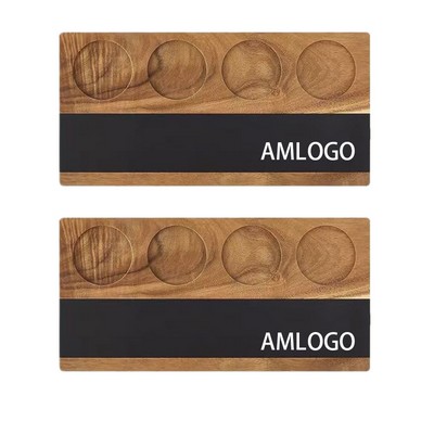 Acacia Wood Flight Board with Slate Writing Surface