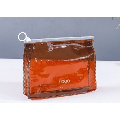 Colorful Clear PVC Toiletry Bag 3D Transparent Travel Makeup Pouch Vibrant Zippered Cosmetic