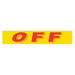 "OFF" Red/Yellow Rectangle Slogan Vinyl Sticker