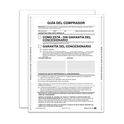 PEEL n SEAL™ Spanish Interior As-Is Buyers Guide Window Sticker