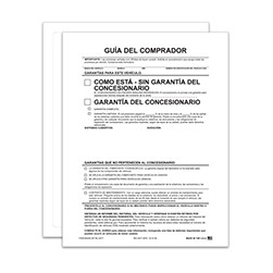 PEEL n SEAL™ Spanish Interior No Lines As-Is Buyers Guide Window Sticker