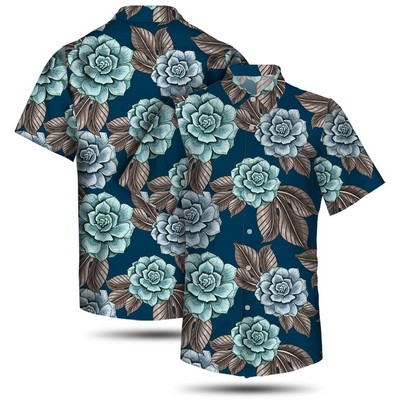 Men'S Custom Sublimated Hawaiian Shirt With Pocket