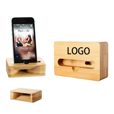 Wooden Phone Loudspeaker Holder Stand