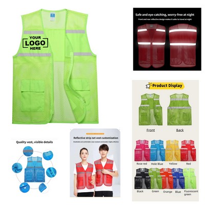 Premium Zippered Uniform Vest – 2 Pockets for Volunteers
