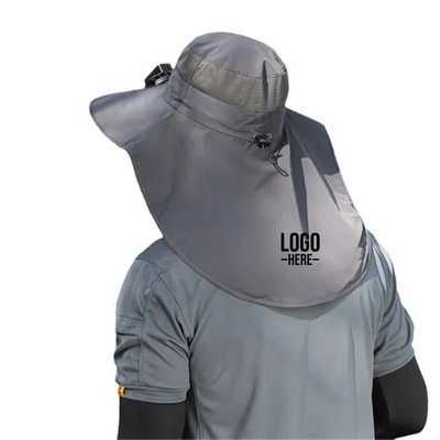 Sun Hat with Solar Fan & Neck Flap