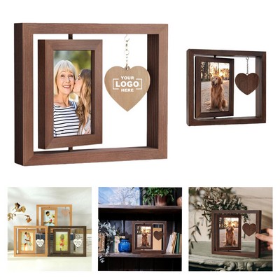 Wooden Double Sided Rotating Picture Frame