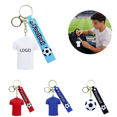 PVC Soccer Star Shirt Keychain