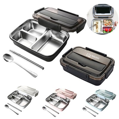 3 Compartments 304 Stainless Steel Bento Container