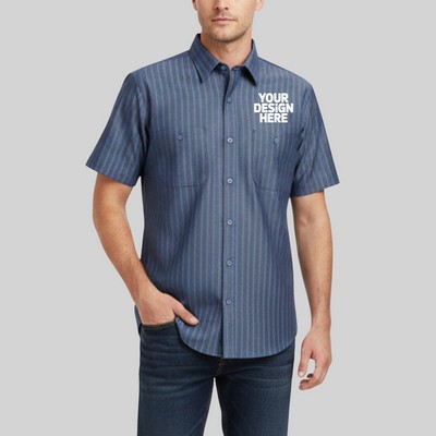 Red Kap® Short Sleeve Striped Industrial Work Shirt - MR