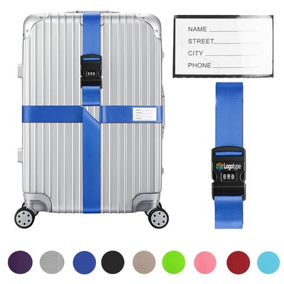 Cross Luggage Strap with Combination Lock & ID Tag