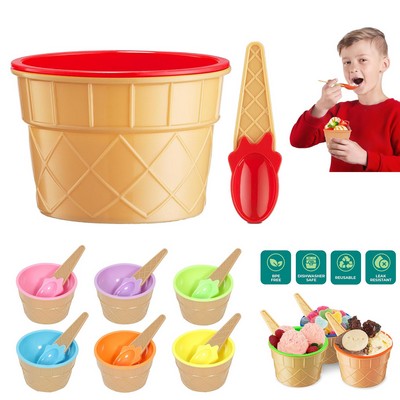 Ice Cream Bowls and Spoons Set