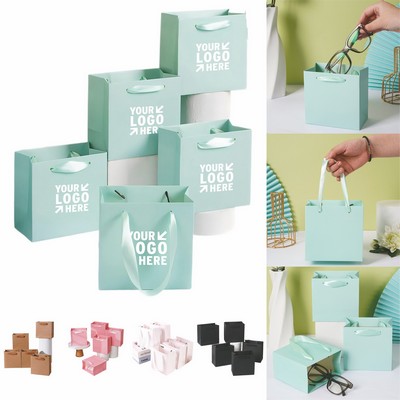 Square Paper Gift Bag w/ Ribbon Handles