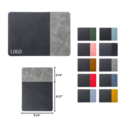 Fast Charging PU Leather Mouse Pad