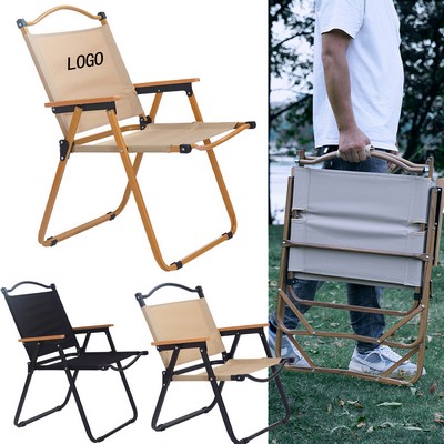 Portable Folding Chair With Backrest For Camping & Beach