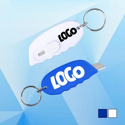 Mini Retractable Box Cutter Keychain with Grip Handle
