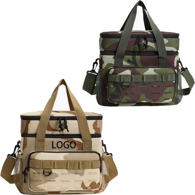 Large Capacity Double Layer 18L Waterproof Handheld Cooler Bag for Outdoor Picnics