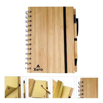 Bamboo Notebook With A Pen