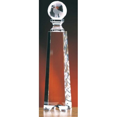 Globe Gate Tower Optic Crystal Award (2½"x 11")