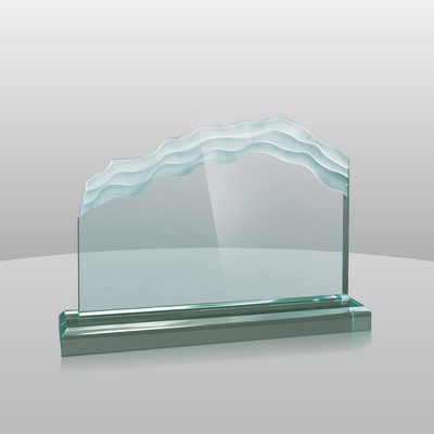 Horizontal Mount Jade Green Wave Length Award (6 1/4"x9"x2")