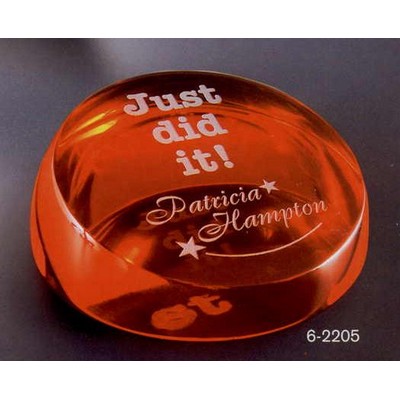 3-1/2"x1-1/4" Acrylic Partial Sphere w/ Tinted Bottom Paper Weight Award