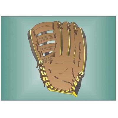 Baseball Glove Metal Photo Magnet w/ Magnetic Back (2.5"x3.5")